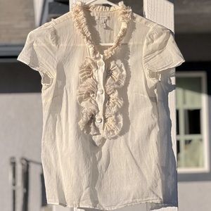 Y2K sheer J. Crew flower henley